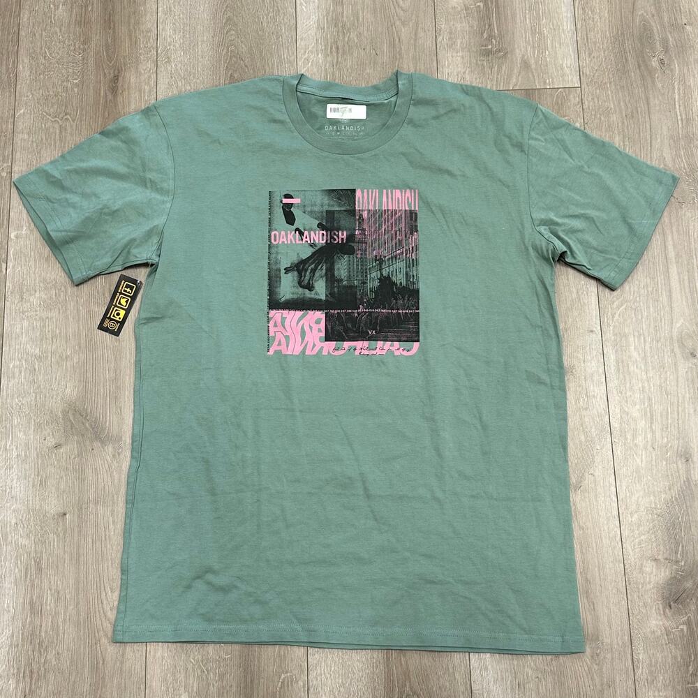 Oaklandish Life Support Green Tee T Shirt New Size XL B23